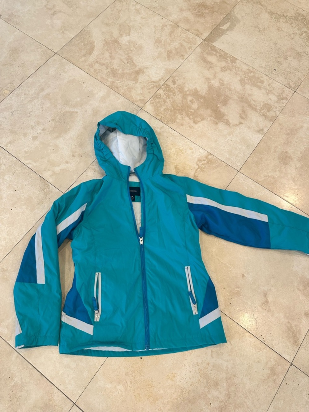 Lands' End Teal Blue Youth Hooded Jacket
